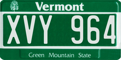 VT license plate XVY964