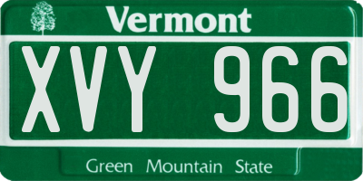 VT license plate XVY966