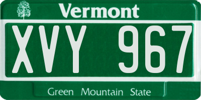 VT license plate XVY967