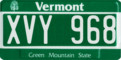 VT license plate XVY968