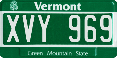 VT license plate XVY969
