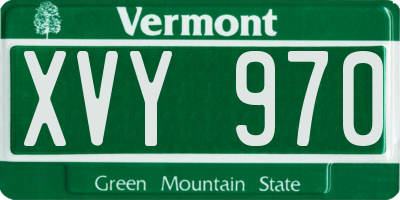 VT license plate XVY970