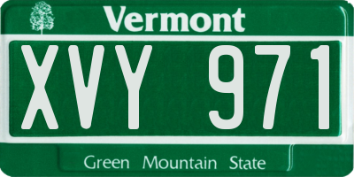 VT license plate XVY971