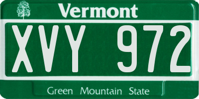 VT license plate XVY972