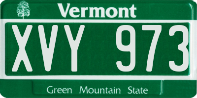 VT license plate XVY973