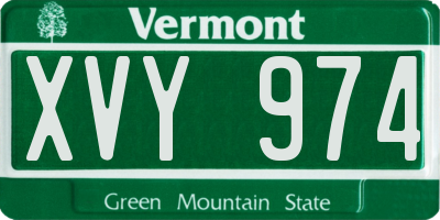 VT license plate XVY974