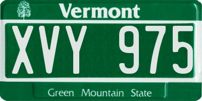VT license plate XVY975
