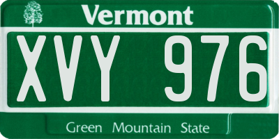VT license plate XVY976