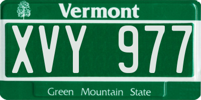 VT license plate XVY977