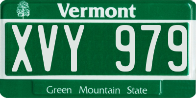 VT license plate XVY979