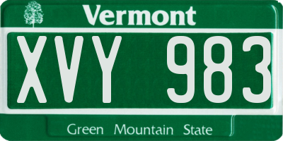 VT license plate XVY983