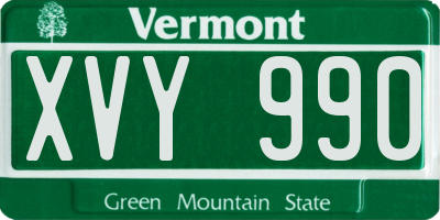 VT license plate XVY990