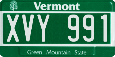 VT license plate XVY991