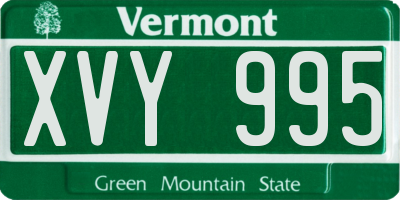VT license plate XVY995