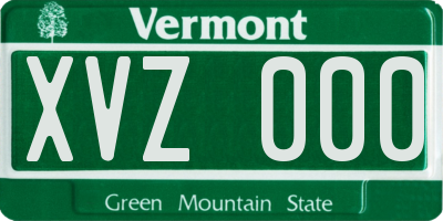 VT license plate XVZ000