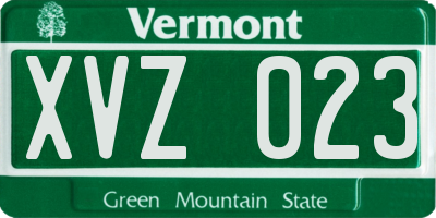 VT license plate XVZ023