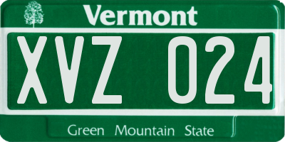 VT license plate XVZ024
