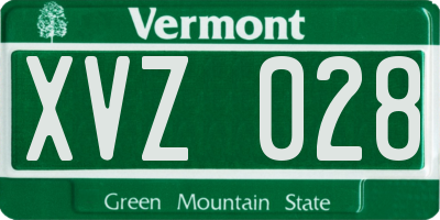 VT license plate XVZ028