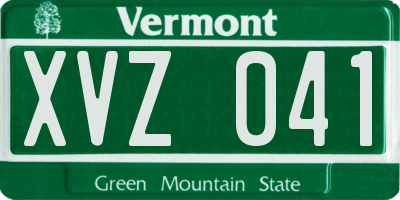 VT license plate XVZ041