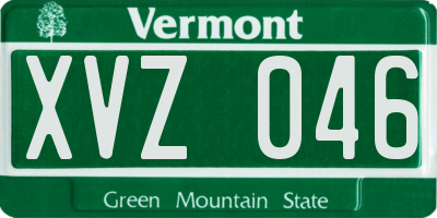 VT license plate XVZ046