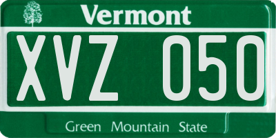 VT license plate XVZ050