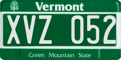 VT license plate XVZ052