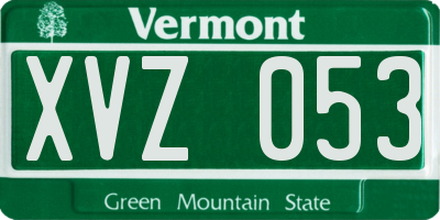 VT license plate XVZ053