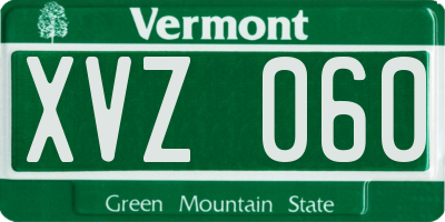 VT license plate XVZ060