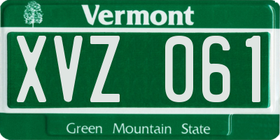 VT license plate XVZ061