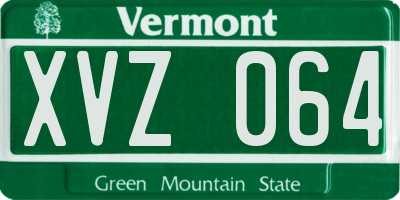 VT license plate XVZ064