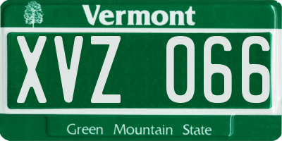 VT license plate XVZ066