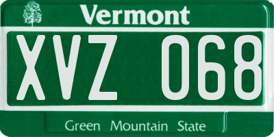 VT license plate XVZ068