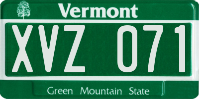 VT license plate XVZ071