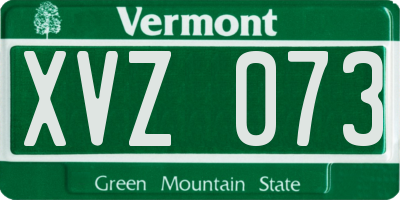 VT license plate XVZ073