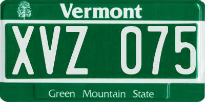 VT license plate XVZ075