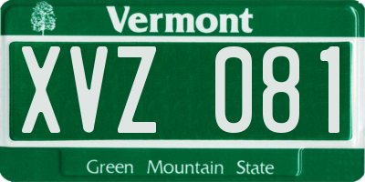 VT license plate XVZ081