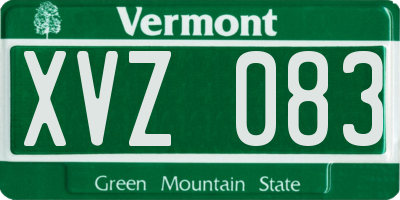 VT license plate XVZ083