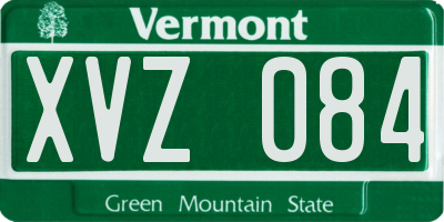 VT license plate XVZ084