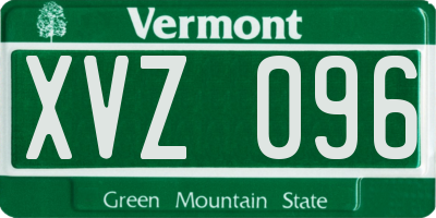 VT license plate XVZ096