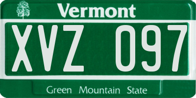 VT license plate XVZ097