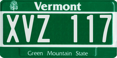 VT license plate XVZ117