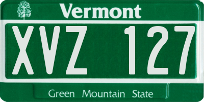 VT license plate XVZ127