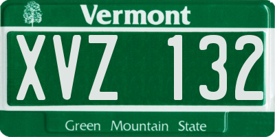 VT license plate XVZ132