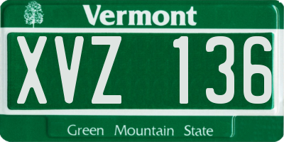 VT license plate XVZ136