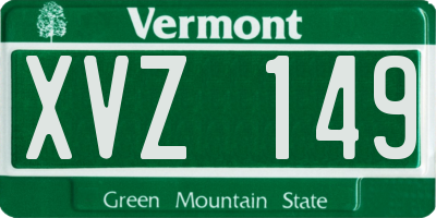 VT license plate XVZ149