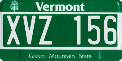 VT license plate XVZ156