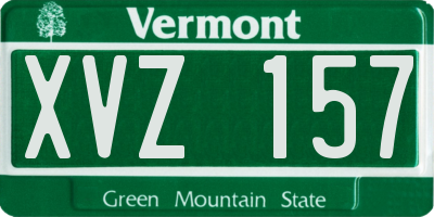 VT license plate XVZ157