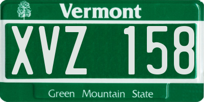 VT license plate XVZ158