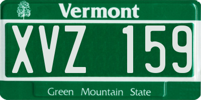 VT license plate XVZ159