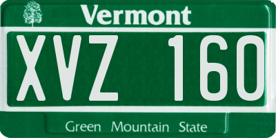 VT license plate XVZ160